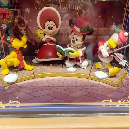 Nova Oferta Brinquedos Periféricos de Natal Limitados da Disney Kawaii Mickey Minnie Estatuetas Coleção Modelo Decoração de Mesa Presentes de Natal