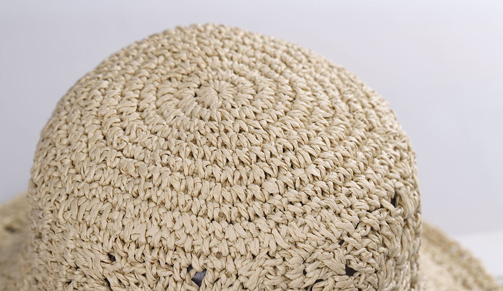 Womens Straw Hats crochet hat bucket hat  UV Protection Sun Visor Beach Hats Women Visors Foldable Female Women Summer Sun hat