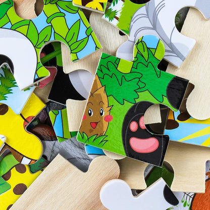 9/16 Jigsaw Puzzles for Kids Ages 2 3 4 5 Toddler Wooden Puzzle Preschool Educational Toys Set Animals Puzzle for Boys and Girls