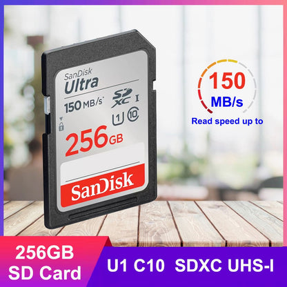 Cartão SD SanDisk 32 GB SDHC 64 GB 128 GB 256 GB Cartão SDXC Cartões de memória C10 Velocidade de leitura de até 200 MB/s U3 V30 Cartões Flash 4K UHD para Câmera