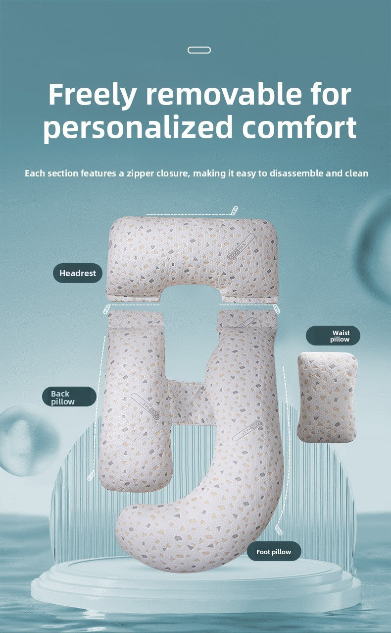 Pregnant women's pillows side sleeping pillows abdominal support U-shaped throw pillows for pregnant women to sleep are enlarged