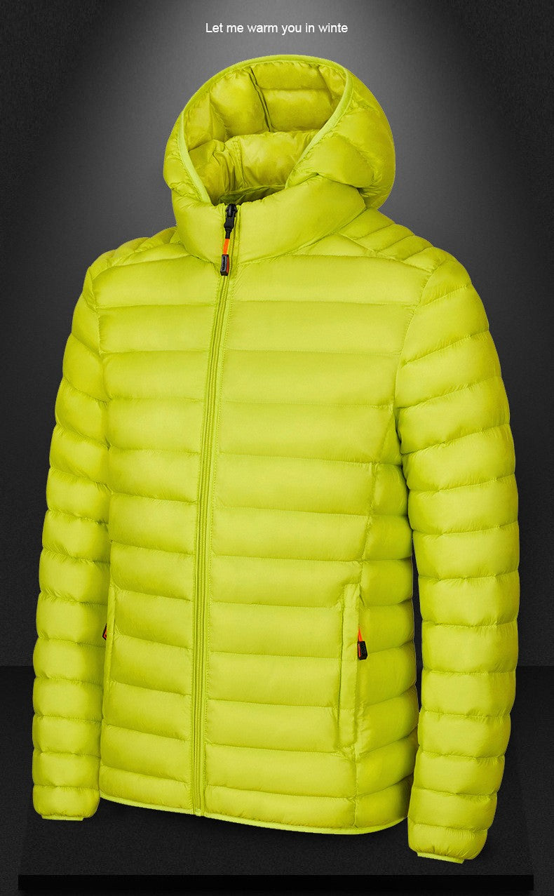 2025 New Men's Lightweight Cotton Jacket for Autumn and Winter - Multiple Colors, Stand-Up Collar & Hooded Design