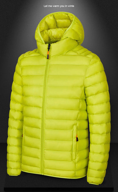 2025 New Men's Lightweight Cotton Jacket for Autumn and Winter - Multiple Colors, Stand-Up Collar & Hooded Design