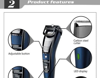 Kemei KM-632 Men Electric Shaver Professional Beard Trimmer For Men Hair Trimmer Grooming Electric Shaver Head Cutter Machine