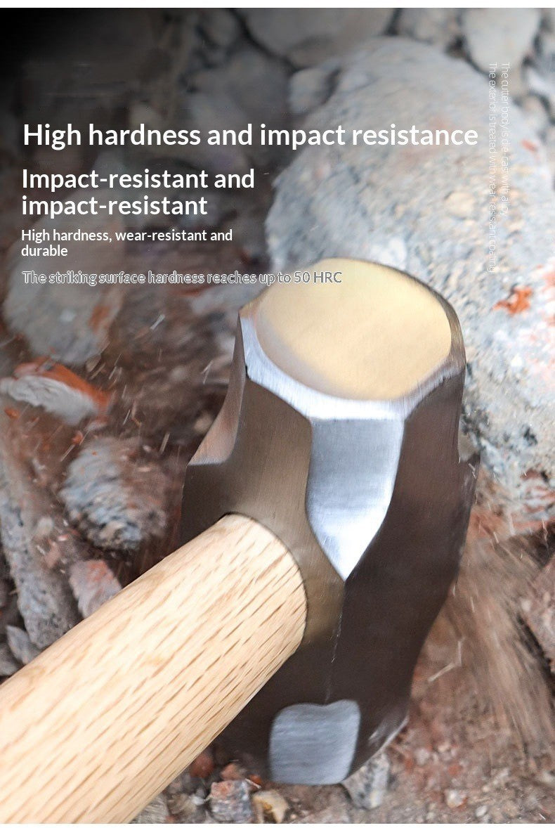 Mini Hammer High Carbon Steel Hammer Solid Wood Short Handle Octagonal or Round Head Hammer Small Manual Hardware Tool