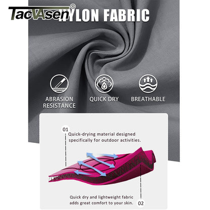 TACVASEN Summer Quick Dry Long Sleeve Cargo Work Shirts with Pockets Mens Safari Hiking Shirts Button Down Shirts Clothes Males