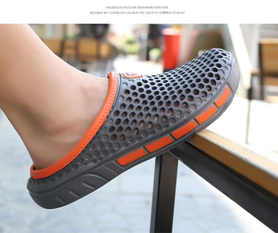 Men's and Women's Summer Sandals Clogs Casual Round Toe Slip on Outdoor Geometric Pattern Anti-slip Beach Hole Shoes Plus 46 47