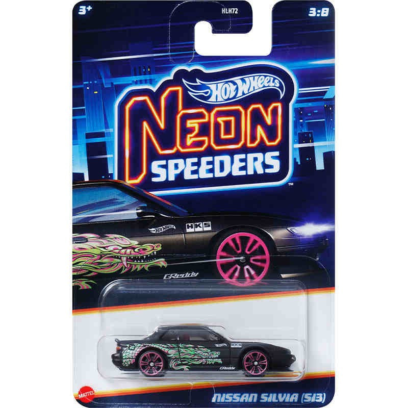 Hot Wheels Neon Speeders Series 8 Diecast Car Set 1/64 Scale Models Mazda RX-7 Datsun 510 B C D HLH72 Collectible Toy Xmas Gifts