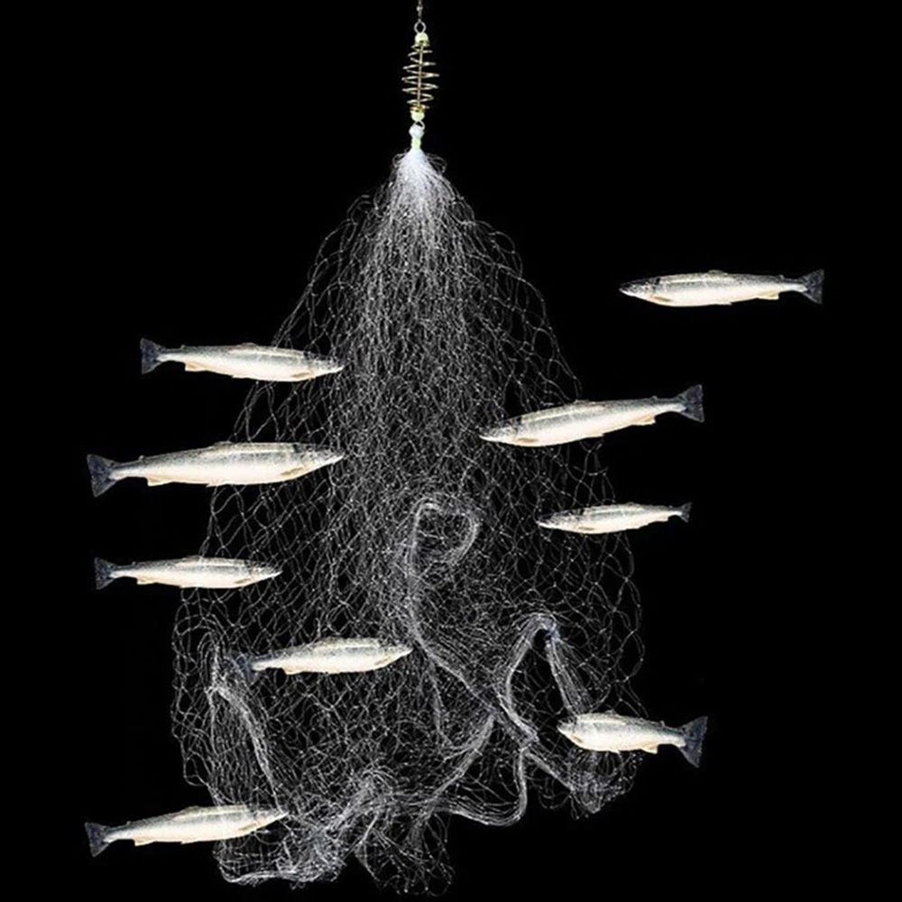 Rede de Pesca de Alta Qualidade, Fio de Alta Qualidade, Aço de Alto Carbono, Rede de Emalhar Azul Esverdeada, Contas Luminosas, Acessórios de Pesca de Cardume de Cobre
