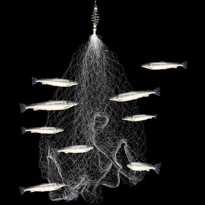 Rede de Pesca de Alta Qualidade, Fio de Alta Qualidade, Aço de Alto Carbono, Rede de Emalhar Azul Esverdeada, Contas Luminosas, Acessórios de Pesca de Cardume de Cobre