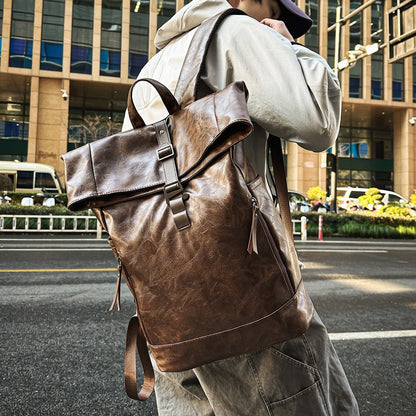 Advanced Retro Backpack for Men, Fashionable and Versatile, Trendy Brand Casual Backpack, Computer Travel Backpack