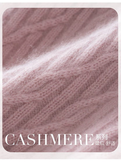 Autumn Winter 100% Cashmere Hat Double Layer Thickened Reversible Cold-Proof Unisex Knitted Wool Hat Versatile Ear Protection