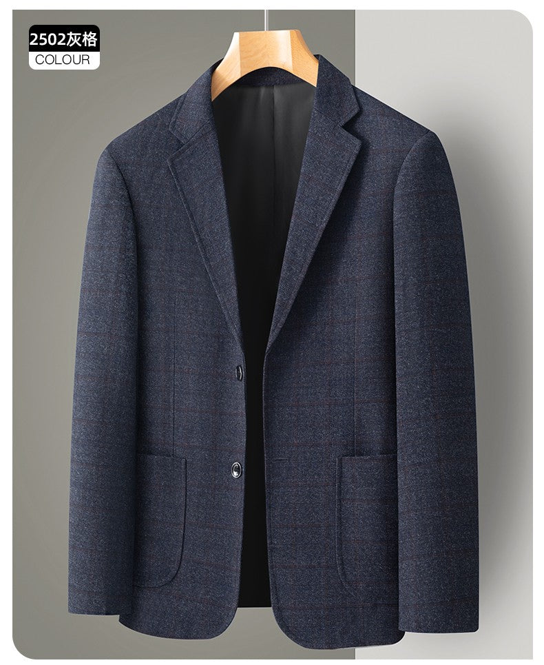New Men's Blazer Fashion Middle-aged Business Casual Professional Wear Casual Loose British Style Sub-trend Four Seasons Suit
