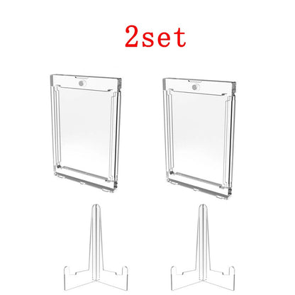 35PT Magnetic Card Holder Set Caixa Expositora Adequada para Cartas Colecionáveis de YuGiOh Pokémon Jogo Esporte Protetor de Acrílico Rígido Brinquedo