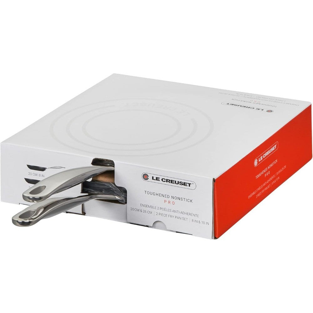 Le Creuset PRO Series Nonstick Cookware Set, 2-Piece (8 & 10 Frying Pans), Gray