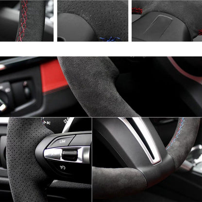 Car Steering Wheel Cover Black Non-Slip Artificial Leather For Volkswagen VW Golf 7 Mk7 Touran Up New Polo Jetta Passat B8 Tigua