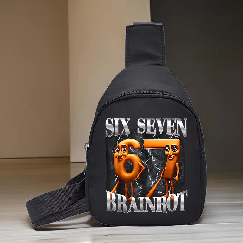 Bolsa Leve Infantil Menina Menino Tung Tung Tung Sahur Meme Engraçado 6 7 Bolsas de Peito para Crianças Seis Sete Bolsas de Cérebro Italiano