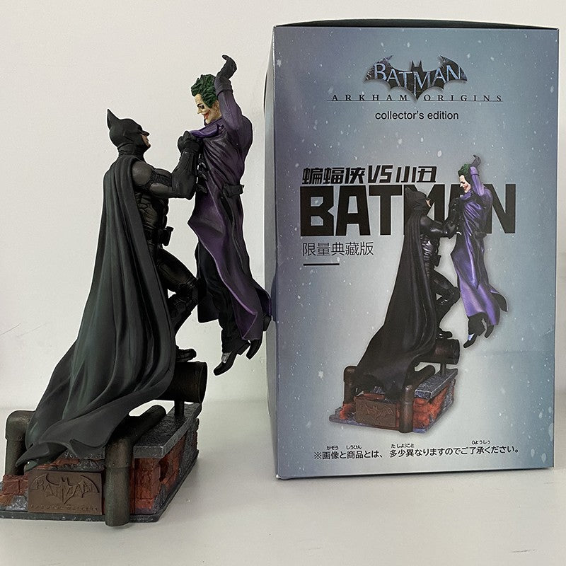 Boneco Articulado Batman VS Coringa Coleção Arkham Brinquedos Modelo Quadrinhos Anime Bruce Wayne Coringa Estatueta Com Base Estátua Grande
