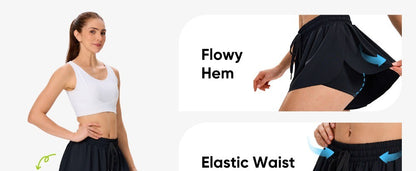 2in1 Jogger Flowy Athletic Shorts for Women Gym Yoga Workout Running Tennis Skirt Comfy Skort Lounge Cute Clothes Casual Summer