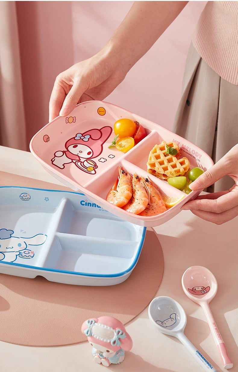 Children'S Breakfast Ceramic Dinnerware Set With Dividers Aesthetic Meal Plate And Bowl For Home Kitchen Dining Bar
