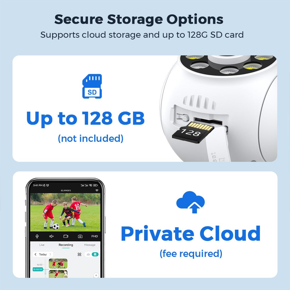 4MP 2K PTZ Wifi Camera ICsee HD Outdoor Surveillance Camera IP66 Waterproof Night Vision Human Detection Alert Home Security CAM