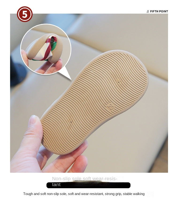 Spring and Autumn 2024 New Korean version of indoor girls canvas shoes soft-soled children's baby toddler shoes children's shoes