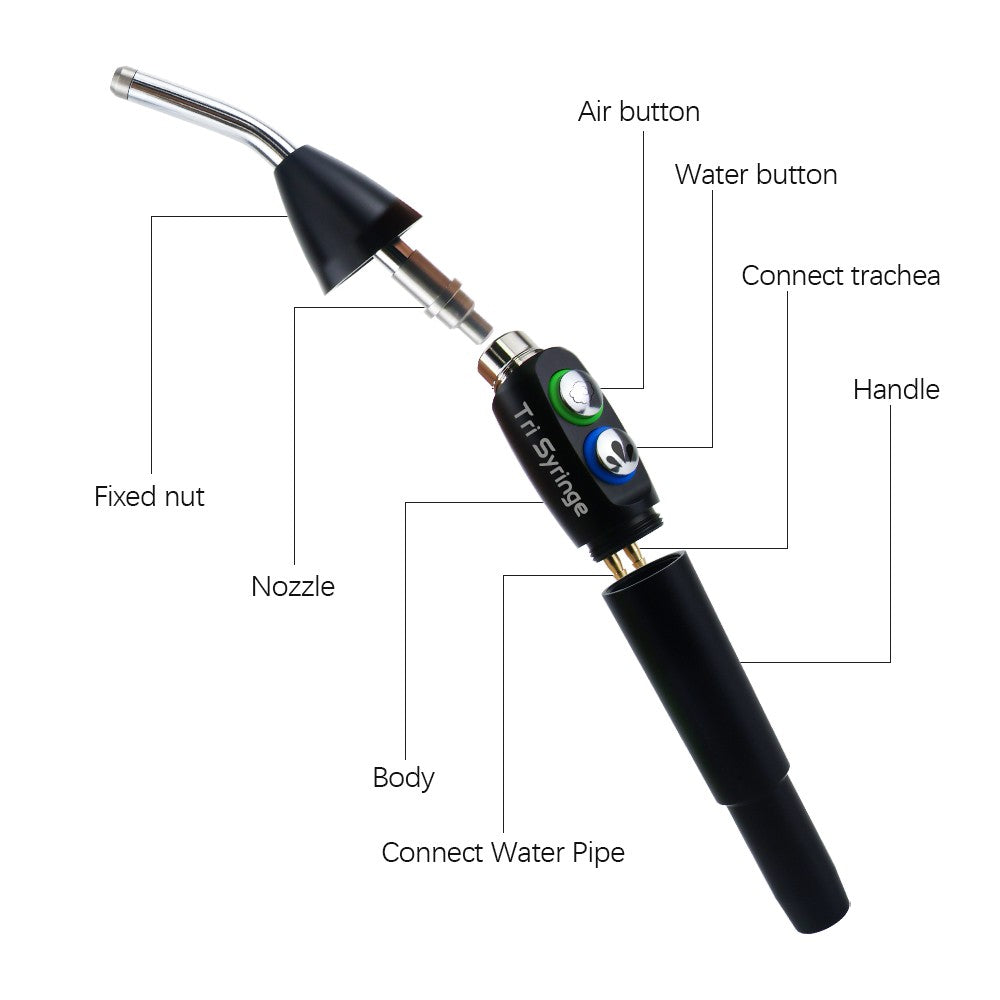Seringa odontológica de três vias, seringa de ar e água de 5 furos, peça de mão de jato triplo, bicos de aço inoxidável para autoclave