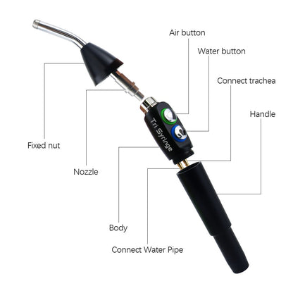 Seringa odontológica de três vias, seringa de ar e água de 5 furos, peça de mão de jato triplo, bicos de aço inoxidável para autoclave