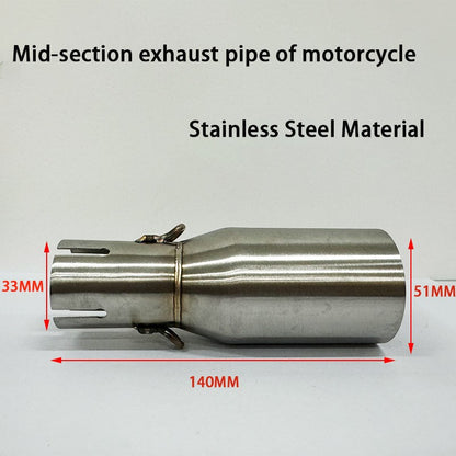 Motorcycle Modification Exhaust Pipe Exhaust Middle Section 28 30 32 33 35 38 40 42 45mm Adapter 51mm Exhaust