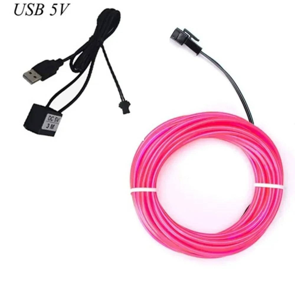 1M/3M/5M Flexible Neon Light Ball Dress Decoration Light EL Luminous Cable Party DIY Atmosphere Light Waterproof LED Strip
