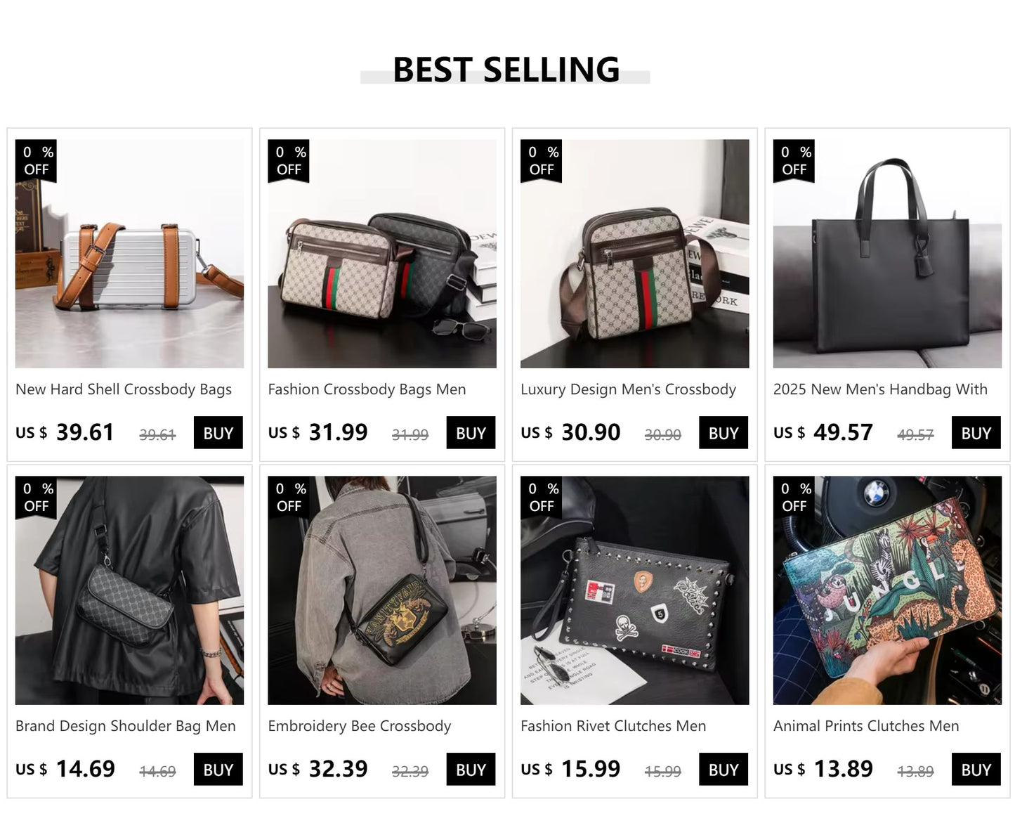 Luxury Design Men's Crossbody Bags Fashion Plaid Letter Printed Crossbody Bag Men Square Shoulder Bag Male Sling Messenger Bag