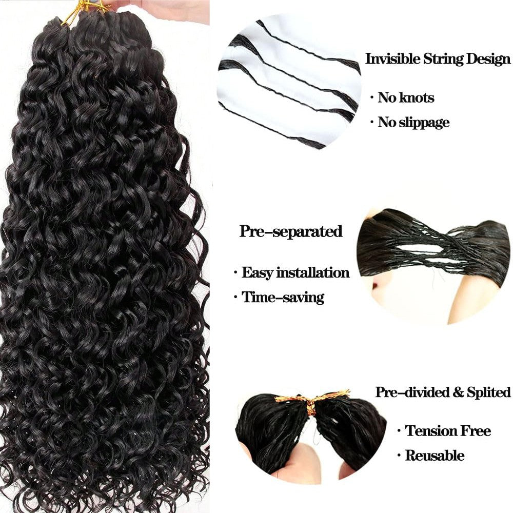 Small Spirals Curly Feather Crochet Hair Braid Human Hair Extensions Invisible Pre-Separated Knotless Pixie Curls Crochet Hair