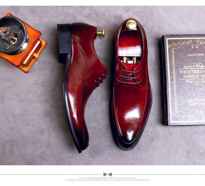 New Brand Genuine Leather Business Dress Shoes Men Formal Wear Casual British Large Size Leather Shoes Pointed Toe Oxfords