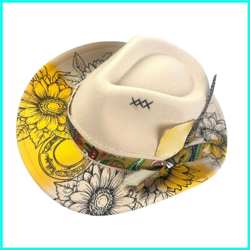 Friendly Cotton Blend Western styles Hat Braided Band Decoration Unisex