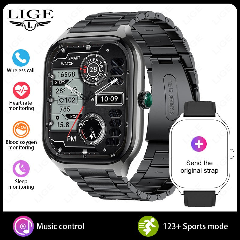 LIGE Novo Relógio Inteligente Rastreador GPS Masculino Feminino Esportes Fitness Monitor de Frequência Cardíaca Pulseira Masculina Chamada Bluetooth Smartwatch Feminino Masculino