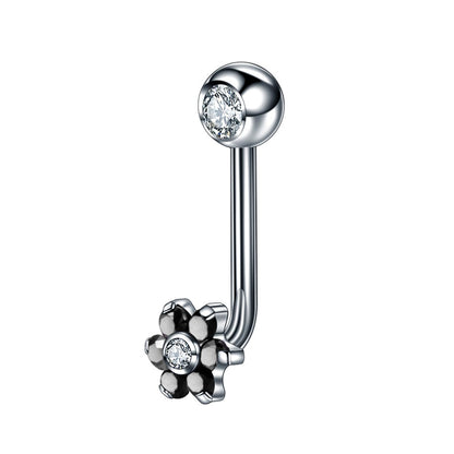 1PC Titânio Christina Vertical Hood Piercings Anéis de Lábio Flor Opala Sexy Piercings de Lábio Joias de Piercing de Sobrancelha VCH