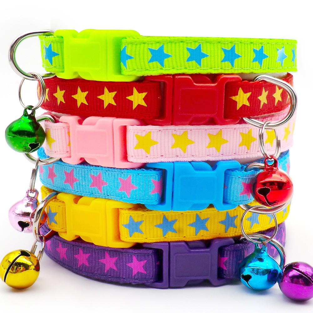 100Pcs Dog Collar With Bells Adjustable customize Necklace Puppy Kitten Collar Accessories Pet Shop Products Rabbit Neck Strap