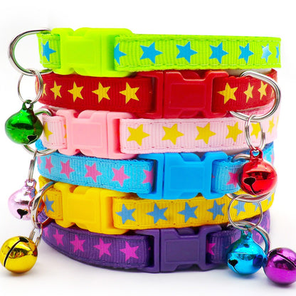 100Pcs Dog Collar With Bells Adjustable customize Necklace Puppy Kitten Collar Accessories Pet Shop Products Rabbit Neck Strap