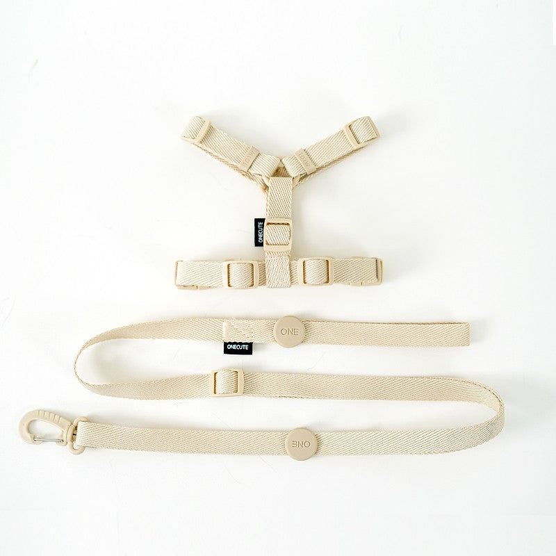 Conjunto de Coleira e Guia Ajustável para Cães Cor Macaron, Acessórios Reflexivos para Cães Pequenos para Filhotes e Gatos, Passeio com Animais de Estimação