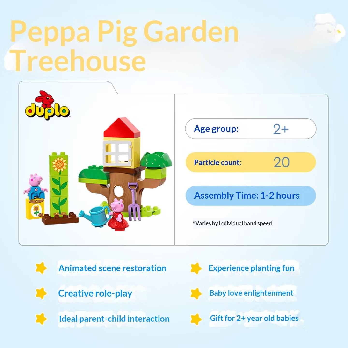 Lego Blocos de montar Debao 10431 Peppa Pig Casa na Árvore Brinquedos Infantis para Meninos e Meninas Presente de Aniversário Natal