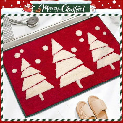 Christmas Mats Imitation Cashmere Carpet Bathroom Room Living Room Absorbent Non Slip Floor Mat Carpet Door Mat Home Party Decor