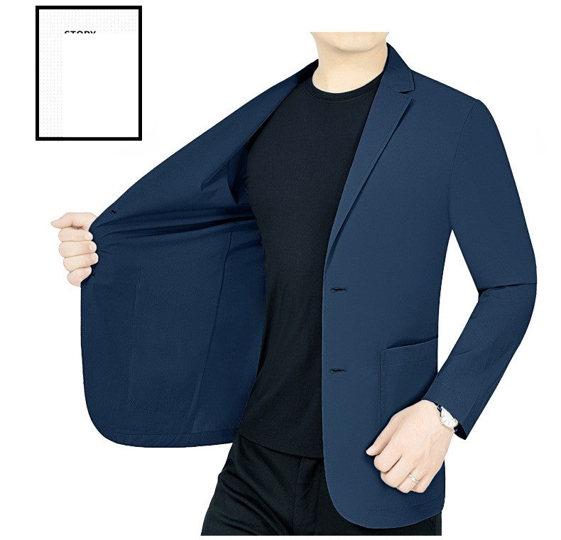 New Summer Male Thin Elastic Blazers Jackets Quality Men Breathable Sunscreen Blazers Coats Man Business Casual Suits Coats 4XL