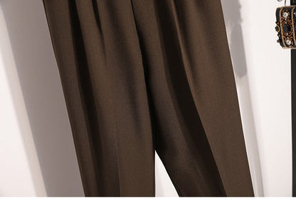 Plus Size Pants Woman 2025 Autumn Winter New Arrival High Waist Suit Pants High Quality Korean Style Straight Trousers