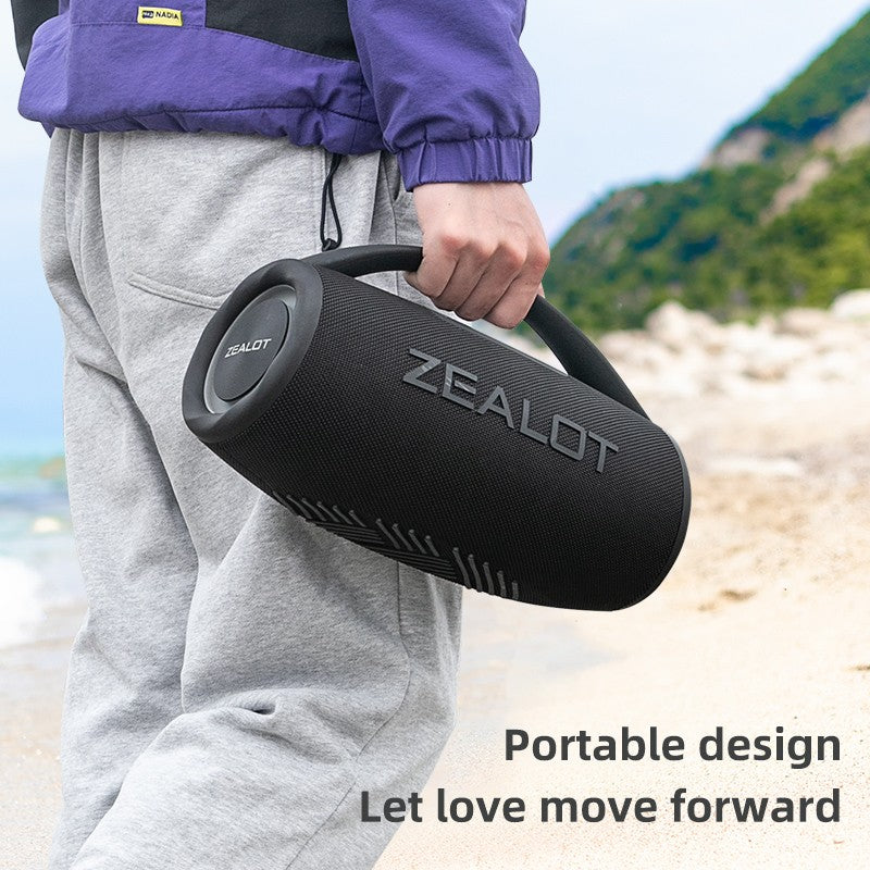 Caixa de som sem fio ZEALOT S97 80W, alto-falante subwoofer portátil para uso externo, qualidade de som Hi-fi, emparelhamento duplo, carregamento rápido, 16000mAh.