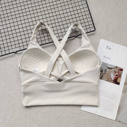 Shockproof High-Intensity Exercise Fitness Bra All-In-One Cup Running Gathered Yoga Beauty Back Breathable Sports Bra for Women