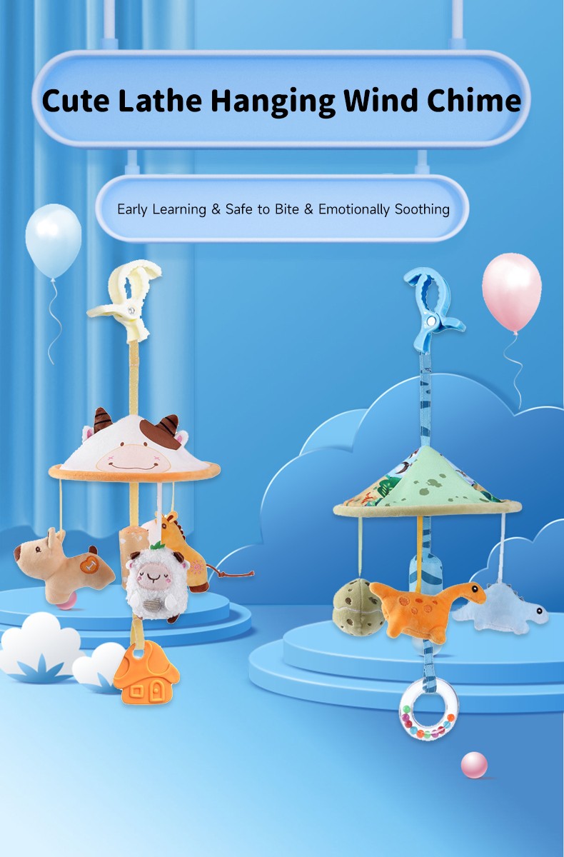 Chocalhos de Bebê Sensoriais Pendurados Brinquedo de Aprendizagem Bichos de Pelúcia Macios Chocalho de Bebê Recém-nascido Brinquedos de Carrinho Multifuncionais Presentes para 0-24 Meses