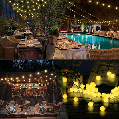 Solar String Lights Outdoor 200 LED Crystal Globe Lights Waterproof Solar Festoon Fairy Light for Garden Christmas Party Decor