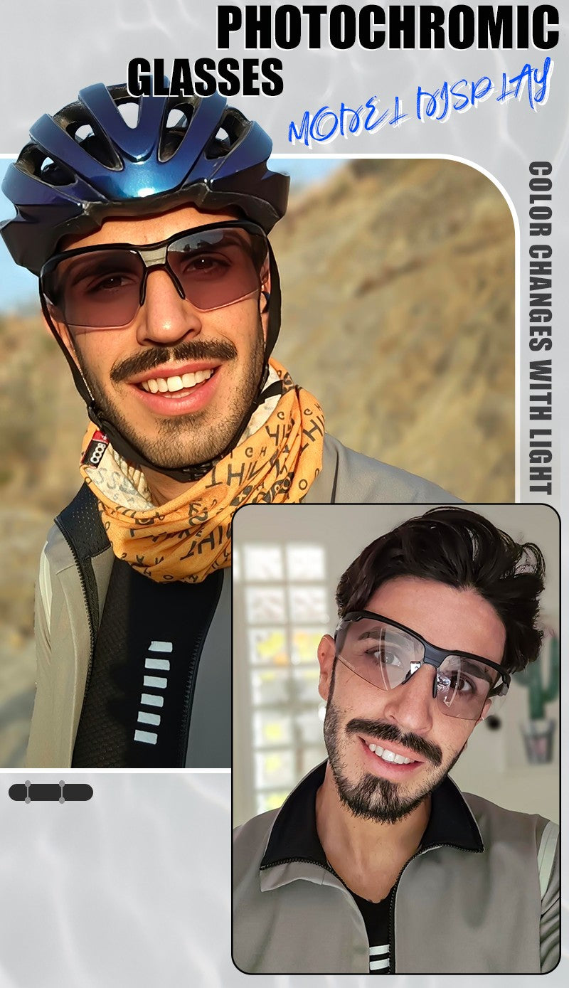 SCVCN Outdoor Photochromic Sunglasses Bicycle Cycling Glasses Women Sports UV400 Mtb Driving Bike Glasses Men Tactical Goggles