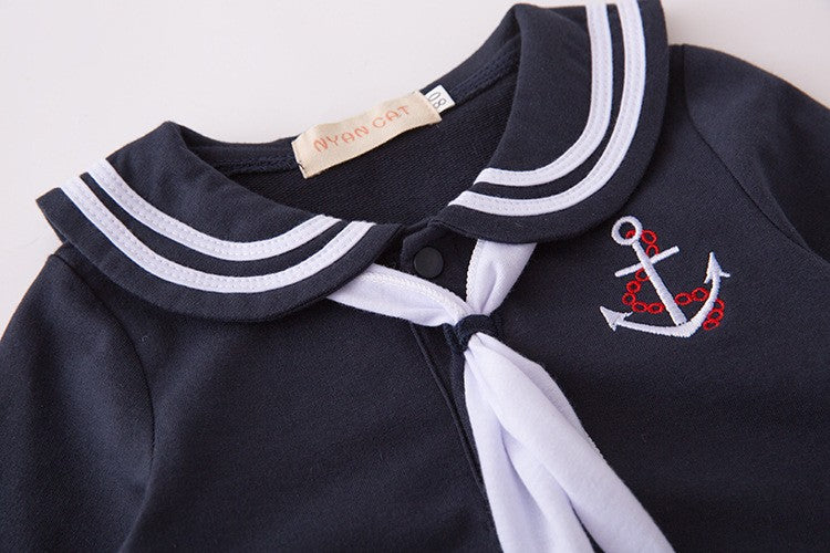 Halloween Children Rompers Captain Cosplay Costume Baby Sets Lapel Fashion Uniform Long Sleeve Stage Performance Clothes