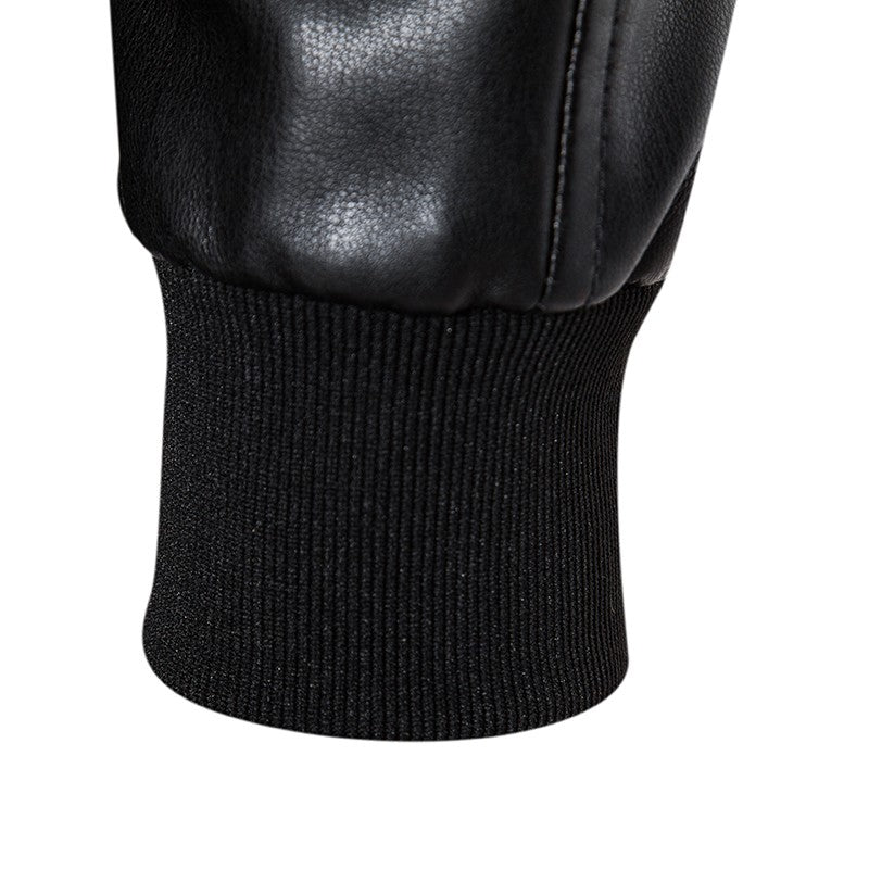 2024 Leather Men's New Trend Fashion Spring And Autumn Stand Collar Comfortable Slim Leather Jacket Handsome Youth Coat